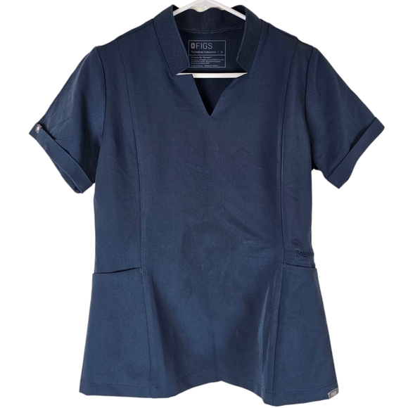 NWT FIGS Inala Slim Fit Scrub Top Dark Harbor Size Small - Picture 1 of 15